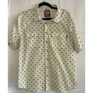 Tumbleweeds Texstyles Cotton Short Sleeve Pearl Snap Texas Flag Shirt Size Large